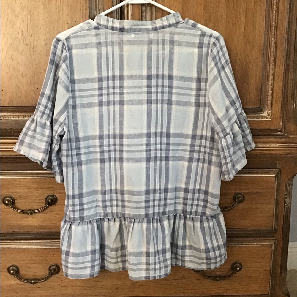 Plaid Ruffle Top - Picture 2 of 8